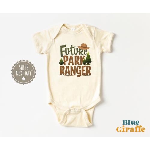 Future Park Ranger Baby Onesie® - Cute Park Ranger Outfit - Camping Hiking Vaby Bodysuit - Nature Themed Tees - Natural Toddler Tees