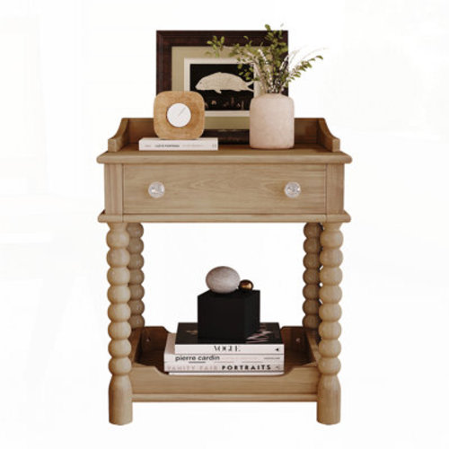 Red Barrel Studio® Retro Style Nightstand With Drawer And Shelf | Wayfair