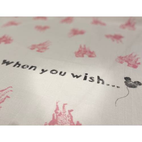 Disney -  Castle - Baby blanket - Swaddle Blanket - Cotton - Hand Stamped - Vintage Inspired