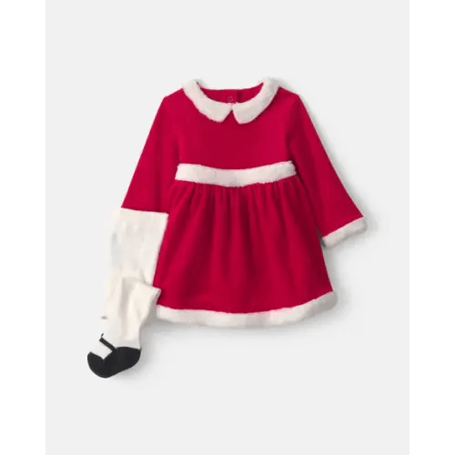 Baby Girl 2-Piece Christmas Long-Sleeve Dress Set - Red | Carter's