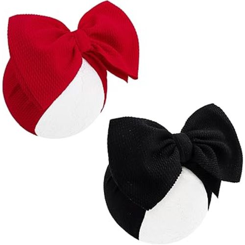 Super Durable Soft Knot Headbands with Hair Bows Infant Toddlers Kids Hair Accessories Red Black Headband for Newborn Baby Girls