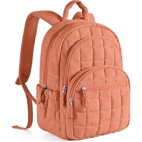 BAGSMART Travel Backpack for Women, 15.6" College Laptop Backpack, Orange
