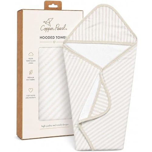 Copper Pearl Hooded Bath Towels Premium Knit/Terry Cloth Baby Towels with Hood, Pockets, and Cool Designs - Great to Gift and Make Bath Time Fun - Baby Bath Towel, Coastal