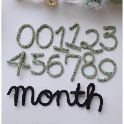 Knit Milestone Numbers & 'Month' Set: Photo Prop, Nursery Decor