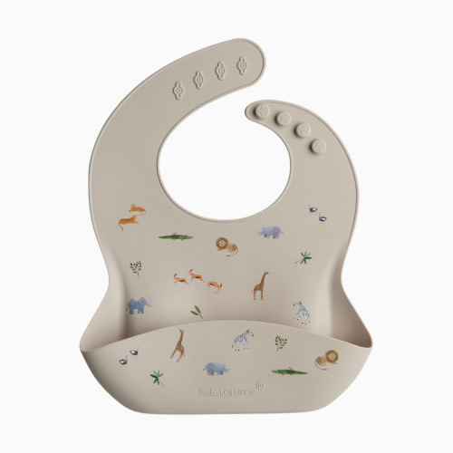 Loulou Lollipop Printed Silicone Bib - Safari
