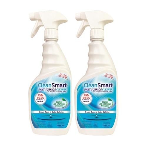 CleanSmart Daily Surface Cleaner and Pet-Safe Disinfectant, Kills 99.9% of Viruses, Bacteria, 23 ounce Bottle (Pack of 2)