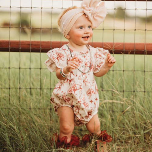 Plaid Bucking Horse Shirt Romper, (0M-2T)