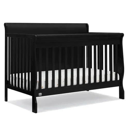 Delta Children Simmons Kids Carter 6-in-1 Convertible Crib - Greenguard Gold Certified, Black Ebony