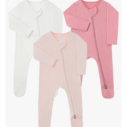 Baby Footie Pajamas Rayon Made from Bamboo 3 Pack 0-18 Months