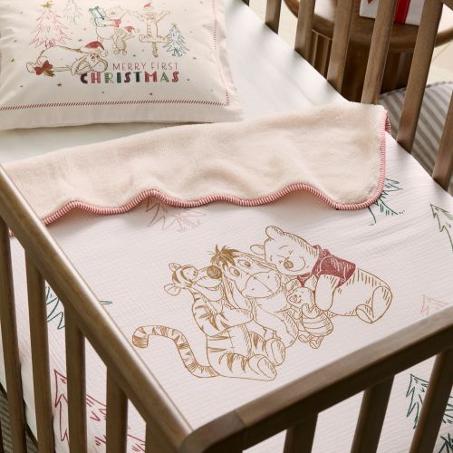 Adairs Kids - Disney Winnie the Pooh Festive Natural Baby Blanket | Adairs