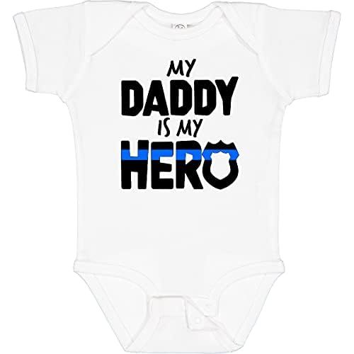 inktastic My Daddy Is My Hero Police Officer Family Baby Bodysuit