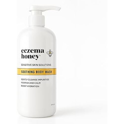ECZEMA HONEY Gel de baño calmante - Gel de ducha diario y tratamiento de eccema - Gel de ducha para piel sensible para adultos, niños y bebés - Limpiador corporal para aliviar el eccema (13 onzas)