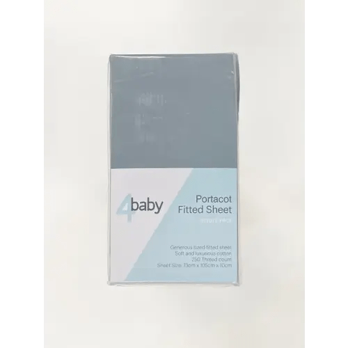 4Baby Percale Portacot Fitted Sheet Duck Egg | Baby Bunting AU
