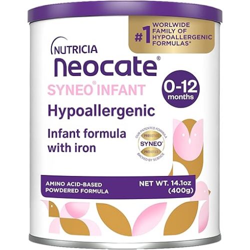 Neocate Syneo Infant - Allergy Relief Hypoallergenic Baby Formula with Amino Acids - Well-Tolerated Dairy-Free Infant Formula with Prebiotic FOS/FOS blend, Probiotics, DHA, ARA - 0-12 months - 14.1 oz