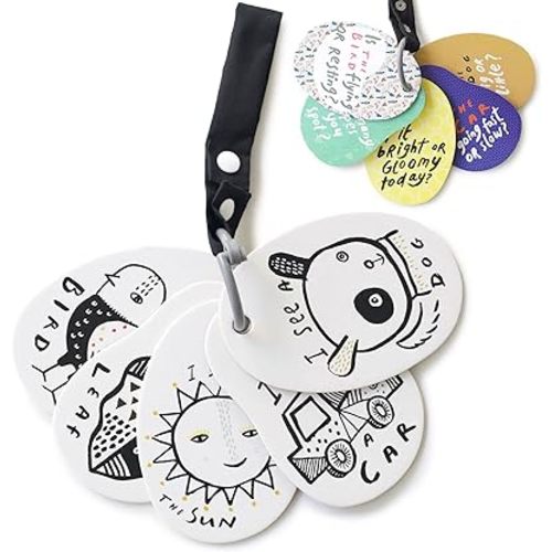 Wee Gallery Stroller Cards - I See On a Walk - Identification Travel Activity for Babies and Toddlers, with Snap on Strap for Walks, Car Seat, Bag, Stroller