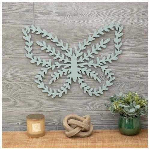 Leafy Butterfly Wood Wall Decor