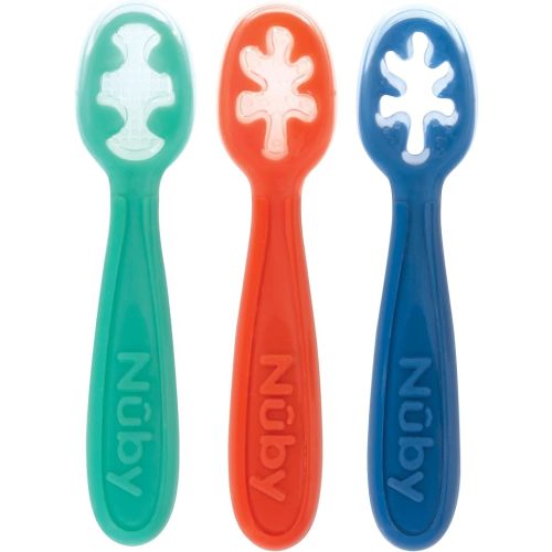 Nuby Baby's First Spoons Set - (3-Pack) Feeding Utensils for Babies - 6+ Months