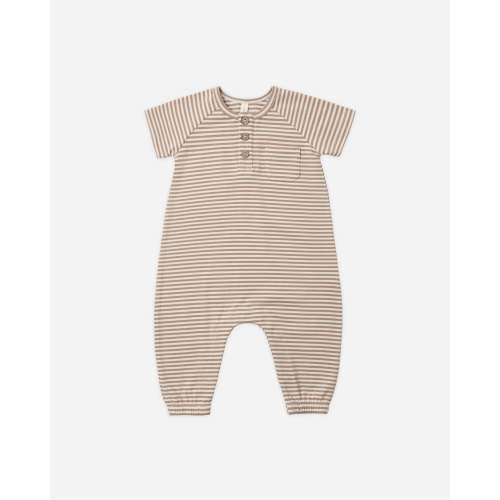 Short Sleeve Jumpsuit Almond Stripe – Quincy Mae