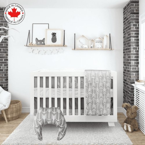 Bebelelo Minimalist Flying Arrows Baby Bedding WITH Matching Feeding Pillow (5-piece Crib Bedding Set, #83fp) - Walmart.ca