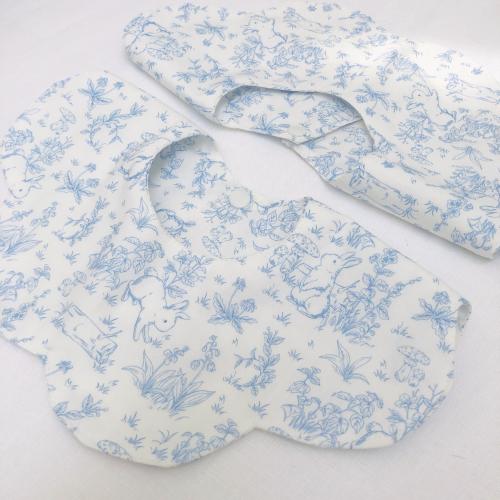 Easter Bunny Bib Set: Vintage Chinoiserie 100% Cotton Baby Bibs