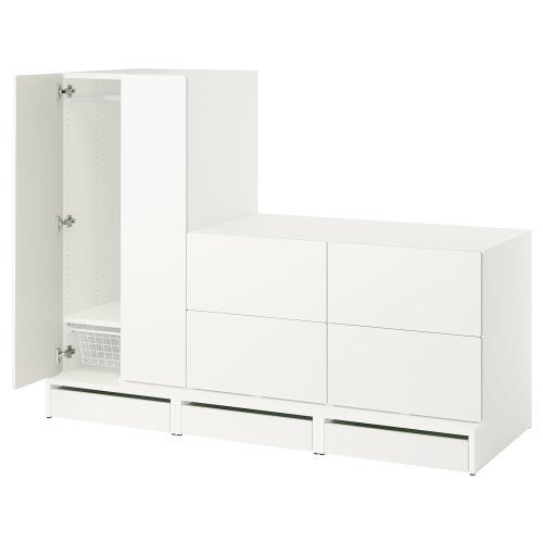 SMÅSTAD / UPPFÖRA Wardrobe - white white/with 2 chests of drawers 70 7/8x25 5/8x53 1/2 "