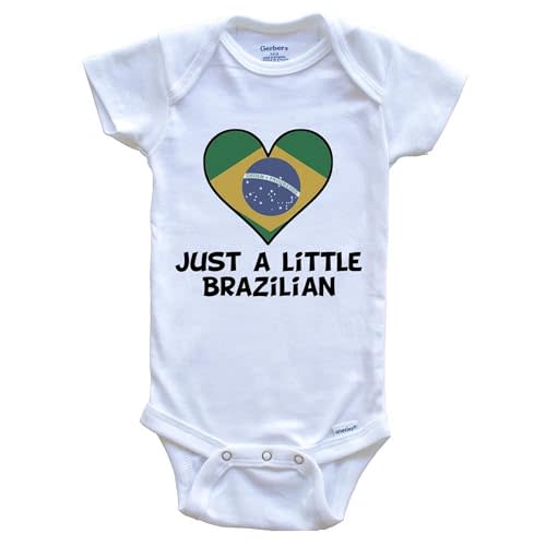 Really Awesome Shirts Just A Little Brazilian Baby Bodysuit - Cute Brazil Flag