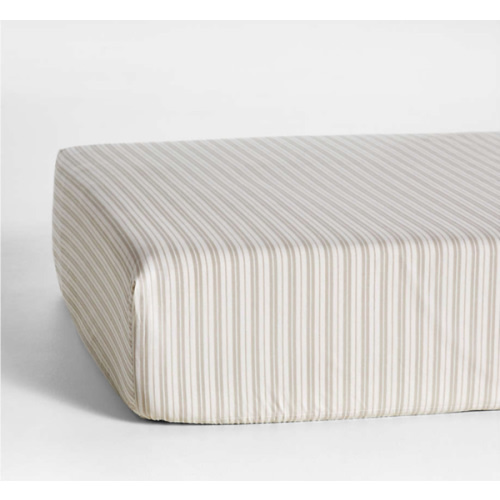 Frenchie Natural Taupe Organic Cotton Baby Crib Fitted Sheet by Leanne Ford