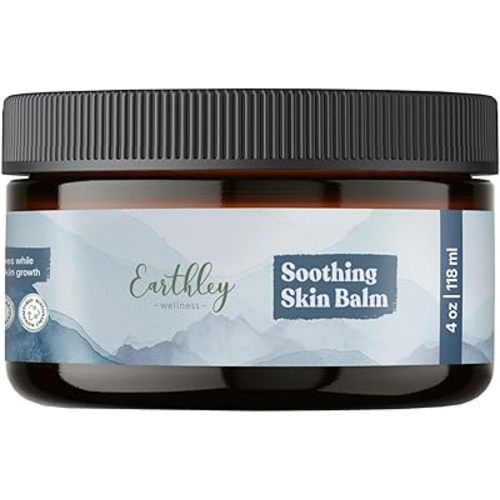 Earthley Wellness Soothing Skin Balm, Natural Moisturizing Cream for Dry, Flaky, Itchy Skin, Calendula & Mango Butter, Family-Safe Formula, 4 oz