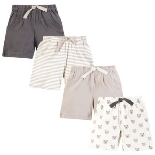 Hudson Baby Infant Boys Shorts Bottoms 4-Pack, Cozy Cutie, 3-6 Months