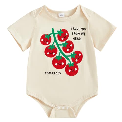 Canis Infant Newborn Baby Boys Girls Funny Letters Bodysuit Short Sleeve Neutral Baby Announcement Romper