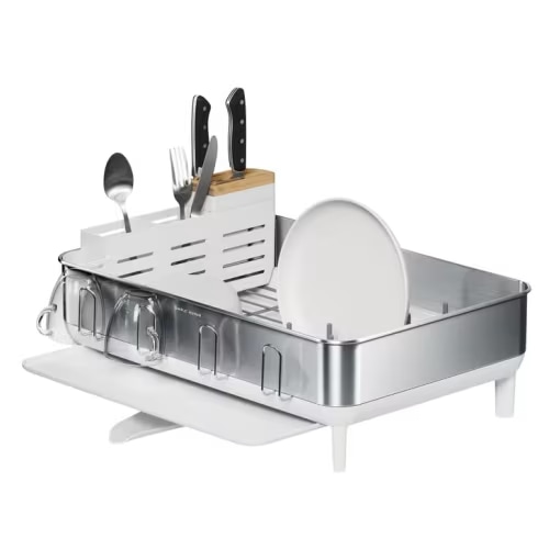 simplehuman Steel Frame Dishrack with Knife Block | Costco