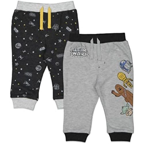 STAR WARS Darth Vader Stormtrooper C-3PO Chewbacca R2-D2 Baby Yoda 2 Pack Jogger Pants Newborn to Infant