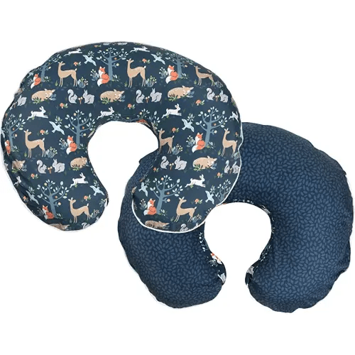 Boppy Nursing Pillow Cover—Premium | Blue Forest Friends | Soft, Quick-Dry Microfiber Fabric| Fits Bare Naked, Original and Luxe Breastfeeding Pillow | Awake Time Only