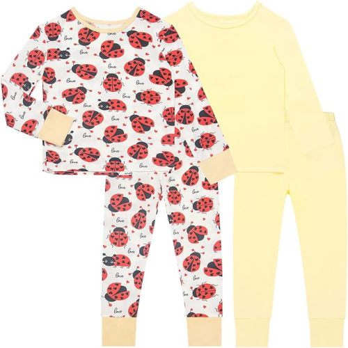 hibshaby Rayon of Bamboo Kid Clothes Top and Bottom Sets - Toddler Boys Girls Matching Outfits of Cute Print and Solid Colors