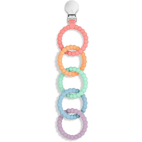 Ryan & Rose Cutie Clinks Attachable Teether Chew Toy for Babies (Mosaic)