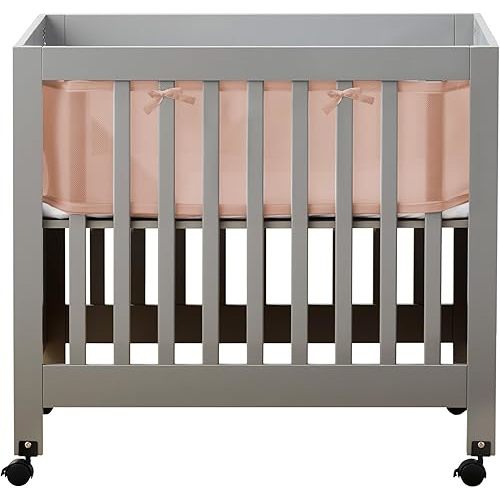 Breathable™ Mesh Liner for Mini Cribs, Deluxe 4mm Mesh, Sand Beach (Size 4M Covers 4 Sides, Mini Cribs Only)