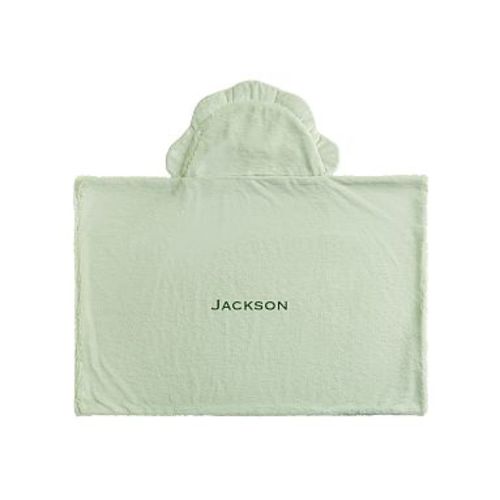 Dino Fur Baby Hooded Towel, Sage