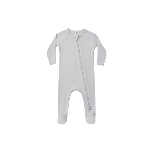 Quincy Mae - Bamboo Zip Footie - Cloud