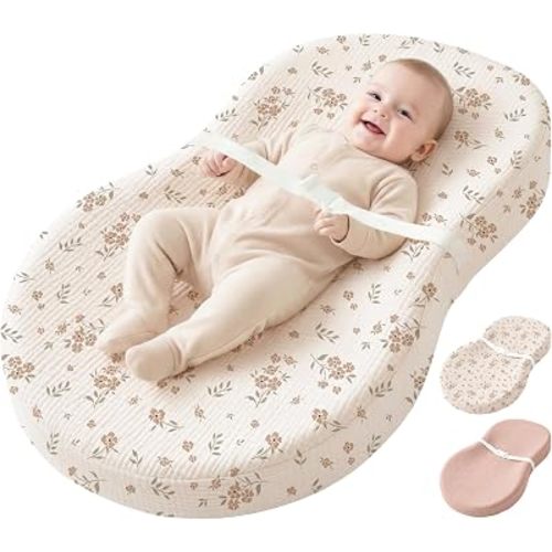 Konssy Baby Changing Pad Set with Waterproof Lining & 2 Pack Muslin Covers
