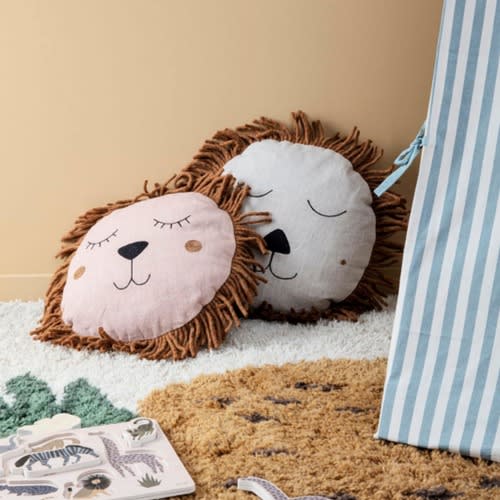 Ferm Living - Lion Safari Cushion  - Natural ⌀35cm