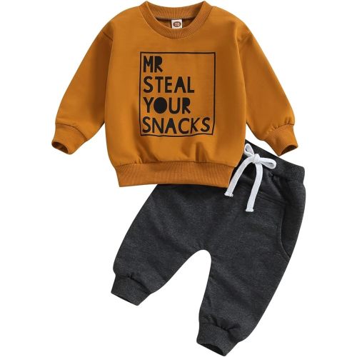 Toddler Baby Boy Summer Clothes Short Sleeve Letter Print Stripe T-Shirt with Elastic Waist Shorts Set Summer Outfit