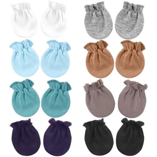 Newborn Baby Mittens No Scratch Cotton Elastic Wrist Gloves Infant Toddler Mittens for Baby Boy Girl 0-6 Months