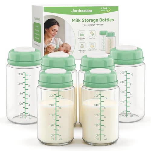 Breastmilk Storage Bottles 11oz for Momcozy 22oz Milk Cooler, Spectra Pumps | Wide Neck Pump Collection Bottle for Pumping, Fridge Store & Feeding, BPA-Free Breast Milk Container 6 Pcs