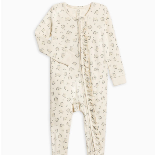 Neve Ruffle Zipper Footie