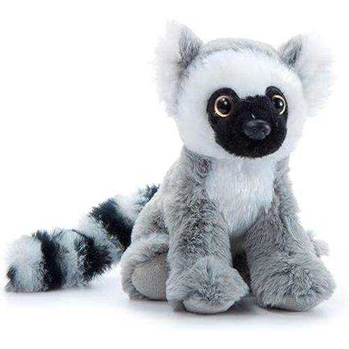 The Petting Zoo Ring-Tailed Lemur Stuffed Animal Plushie, Gifts for Kids, Wild Onez Babiez Zoo Animals, Lemur Plush Toy 6 inches