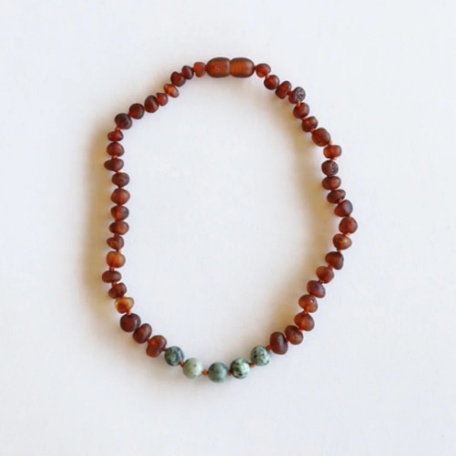 Raw Cognac Baltic Amber + Turquoise Jasper || Necklace – CanyonLeaf