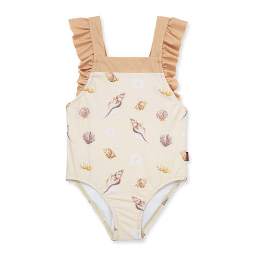 Seashells Ruffle Square Neck Swimsuit
