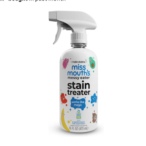 Miss Mouth's Messy Eater Stain Treater Spray - 4oz 2 Pack Stain Remover - Newborn & Baby Essentials - No Dry Cleaning Food, Grease, Coffee Off Laundry, Underwear, Fabric