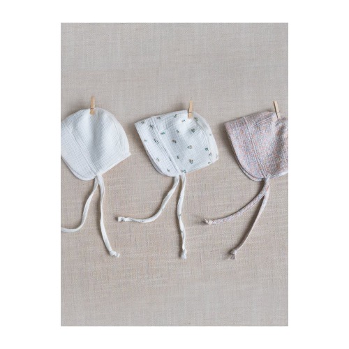 Organic Muslin Bonnet, 0-3 M