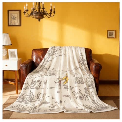 Children's Flannel Blanket 50"x40"/60"x50" inches Bear and Piglet Pattern Throw Blanket for Boys Girl's air Conditioning Blanket, (50"x40")